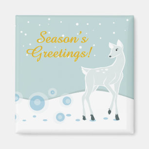 Snowy Deer Magnet
