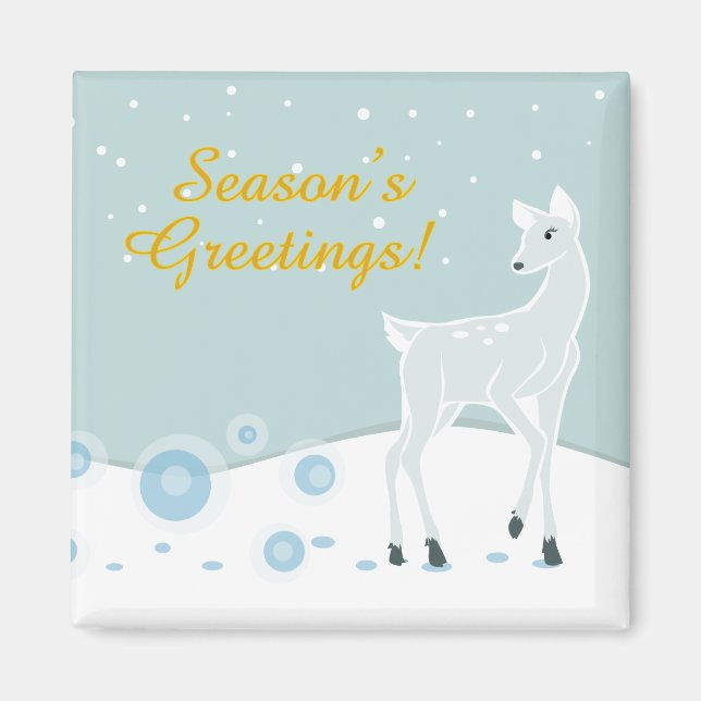 Snowy Deer Magnet (Vorne)