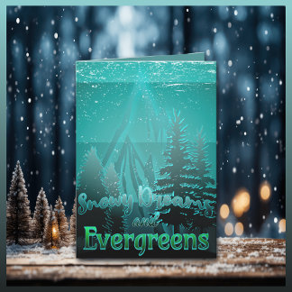 Snowy Dreams and Evergreens Feiertagskarte