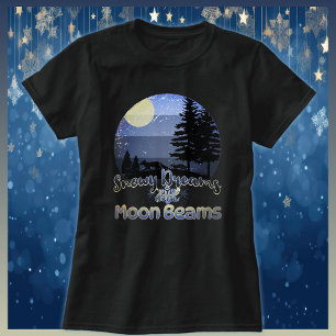 Snowy Dreams und Mondbalken Retro Sunset T-Shirt