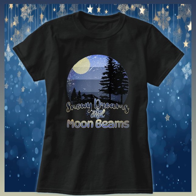 Snowy Dreams und Mondbalken Retro Sunset T-Shirt (Von Creator hochgeladen)