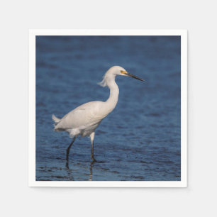 Snowy Egret am Nordstrand Serviette