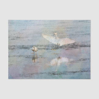 Snowy Egret Aquarellpapier Seidenpapier