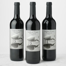 Snowy-egret-Fischerei Weinetikett