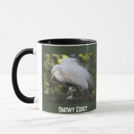 Snowy Egret mit Baby-Tasse Tasse