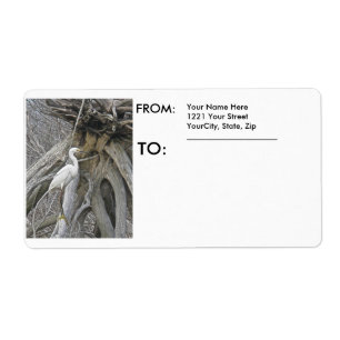 Snowy Egret Shipping Label