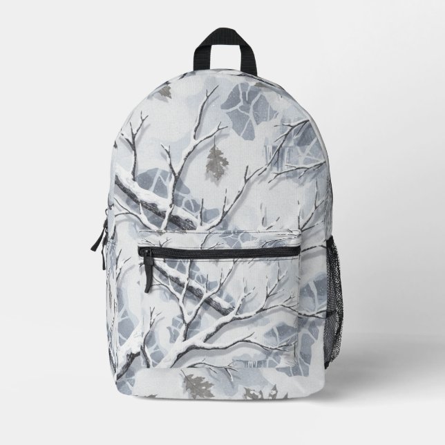 Snowy Environments Camouflage  Bedruckter Rucksack (Vorderseite)