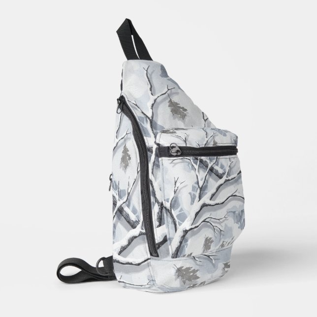 Snowy Environments Camouflage  Crossbody Bag (Linke Seite)