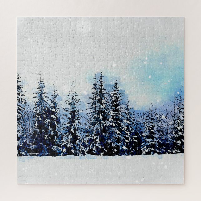 Snowy Evergreen Forest Puzzle 252 Stück (Vertikal)