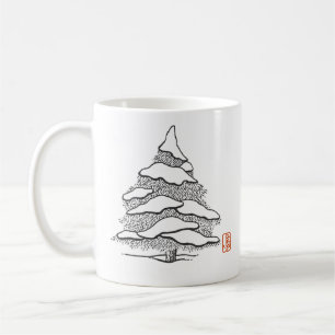 Snowy Evergreen Hot Cocoa Klassische Tasse