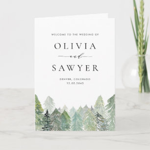 Snowy Evergreen Landscape Winter Wedlet Booklet Programm