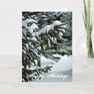 Snowy Evergreen Tree Card Feiertagskarte