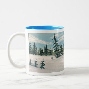 Snowy Evergreen Valley Tasse