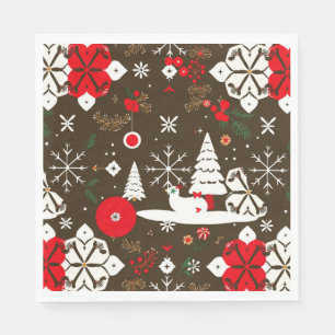 Snowy Festivals Muster Serviette