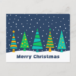 Snowy Fir Trees Postcard Feiertagspostkarte