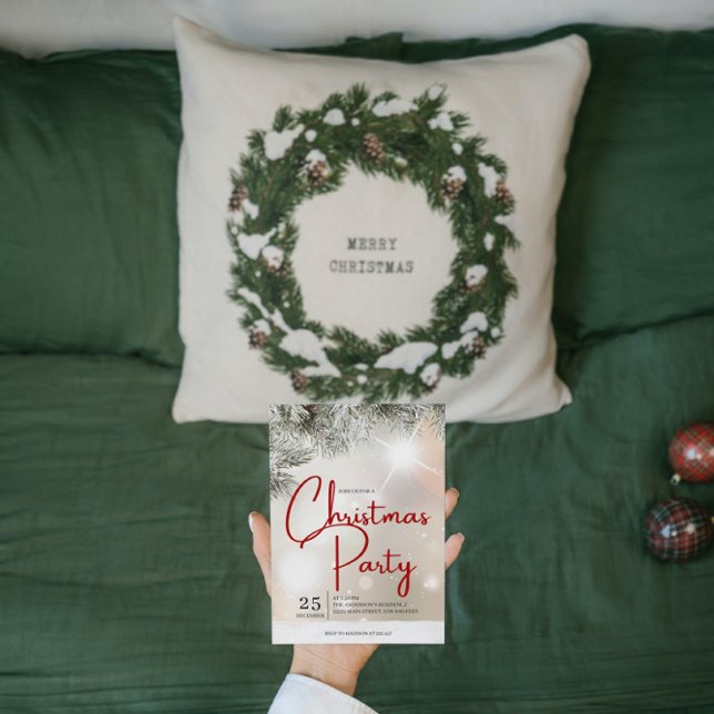 Snowy Fir Twigs Einladung zu Weihnachten (Von Creator hochgeladen)