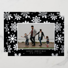 Snowy Foiled Pressed Fotokarte Folien Feiertagskarte