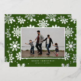 Snowy Foiled Pressed Fotokarte Folien Feiertagskarte