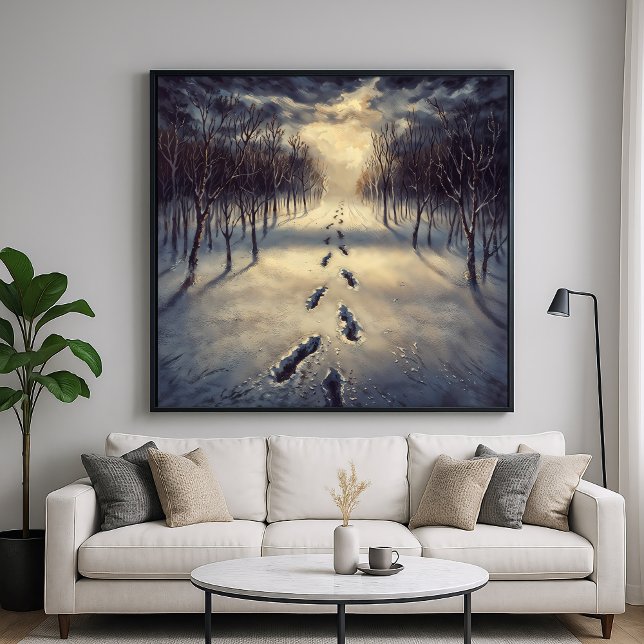 Snowy Footprint Path - Melancholischer Pinellersti Poster (Von Creator hochgeladen)
