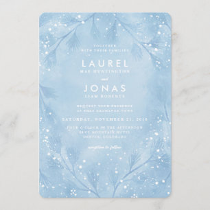 Snowy Forest Blue Winter Wedding Einladungen