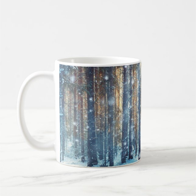 Snowy Forest Frosty Winter Szene Kaffeetasse (Links)