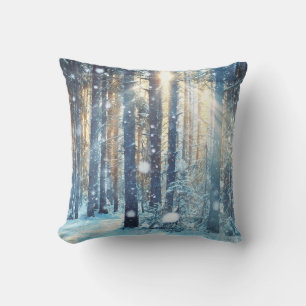Snowy Forest Frosty Winter Szene Kissen