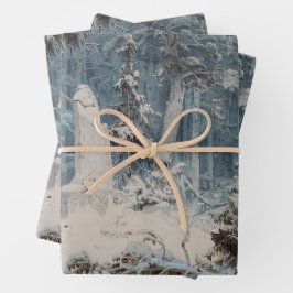 Snowy Forest im Winter (von Andreas Achenbach) Geschenkpapier Set