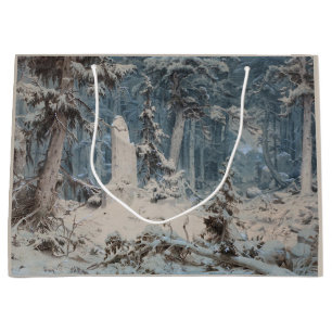 Snowy Forest im Winter (von Andreas Achenbach) Große Geschenktüte