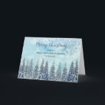 Snowy Forest Niece und Husband Weihnachten Karte<br><div class="desc">Frohe Weihnachten für Nichte und ihren Ehemann-Karte mit einem schneebedeckten Wasserfarbenwald und nachdenklichem Vers.</div>