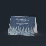 Snowy Forest Niece und Husband Weihnachten Karte<br><div class="desc">Frohe Weihnachten für Nichte und ihren Ehemann-Karte mit einem schneebedeckten Wasserfarbenwald in der Nacht und nachdenklichen Vers.</div>