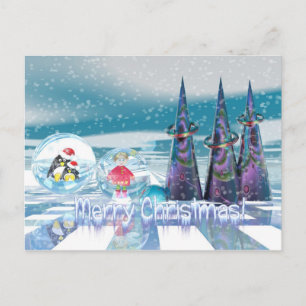Snowy Frohe Weihnachtskarte Feiertagspostkarte