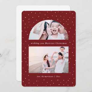 Snowy Globe Foto Rote Weihnachtskarte