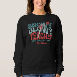 Snowy Glowy Teacher Weihnachts Retro Sweatshirt