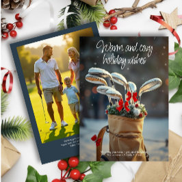 Snowy Golf Wintersaison Wishe - Foto Navy Feiertagskarte