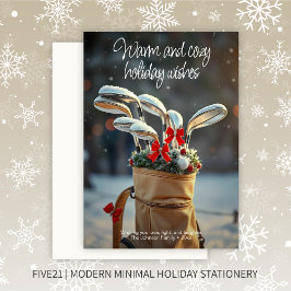 Snowy Golf Wintersaison Wünsche Feiertagskarte