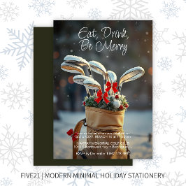 Snowy Golf Wintersaison wünscht Party Einladung