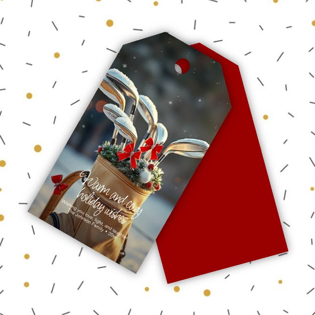 Snowy Golf Wintersaison wünscht ・ Rot Geschenkanhänger (Von Creator hochgeladen)