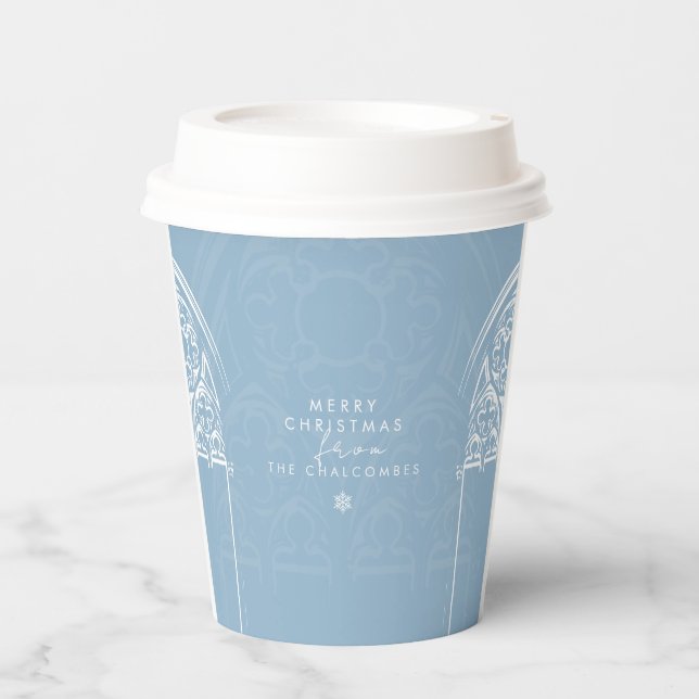 Snowy Gothic Winter Fairytale Script Weihnachten Pappbecher (Vorderseite)