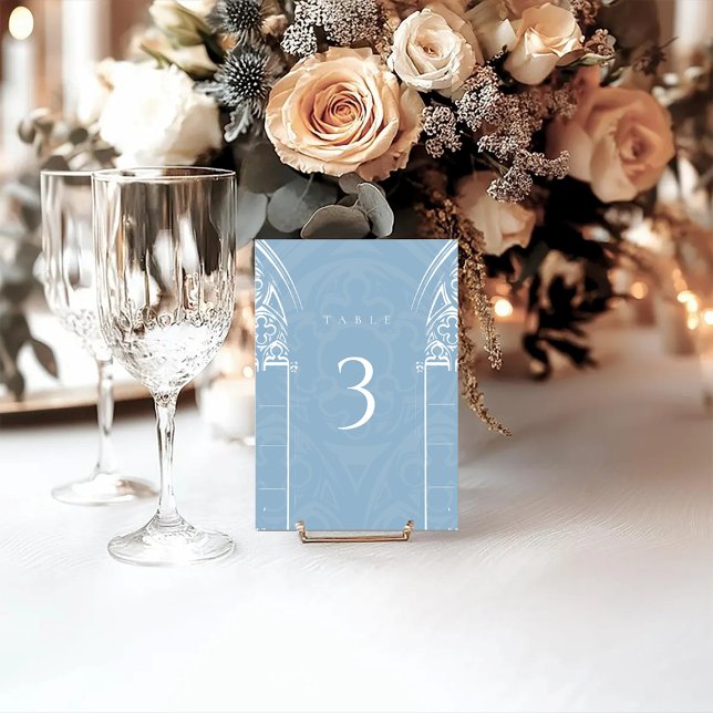 Snowy Gothic Wintermesse Weihnachten Blau Tischnummer (Von Creator hochgeladen)