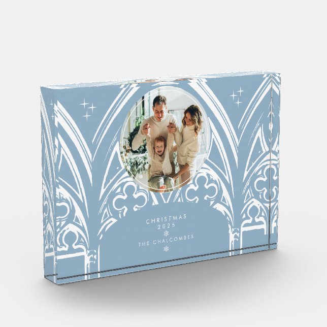 Snowy Gothic Wintermesse Weihnachten Foto Blau (Links)