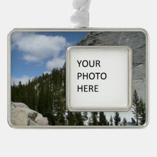 Snowy Granite Domes II Yosemite Nationalpark Rahmen-Ornament Silber