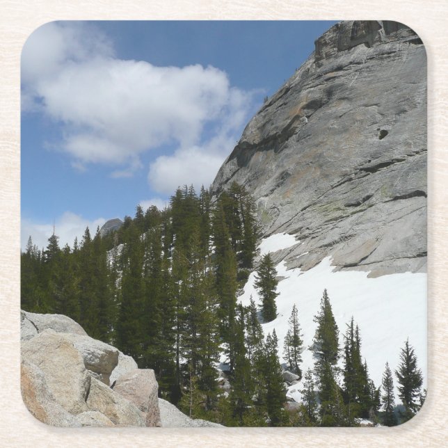 Snowy Granite Domes II Yosemite Nationalpark Rechteckiger Pappuntersetzer (Vorderseite)