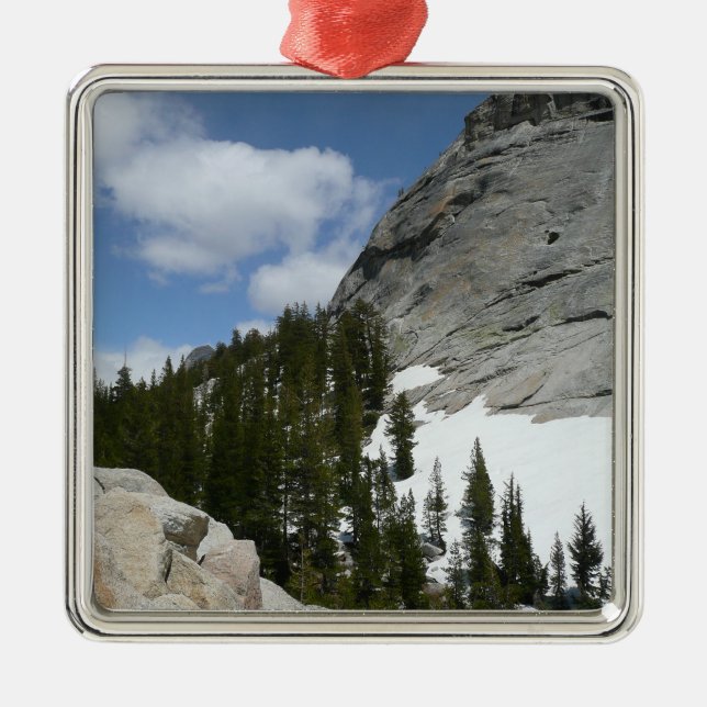 Snowy Granite Domes II Yosemite Nationalpark Silbernes Ornament (Vorne)