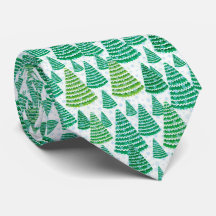 Snowy Green Christmas Trees Pattern