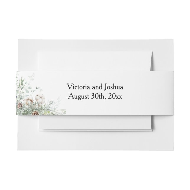 Snowy Greenery Einladungsbanderole (Vorderseite Beispiel)