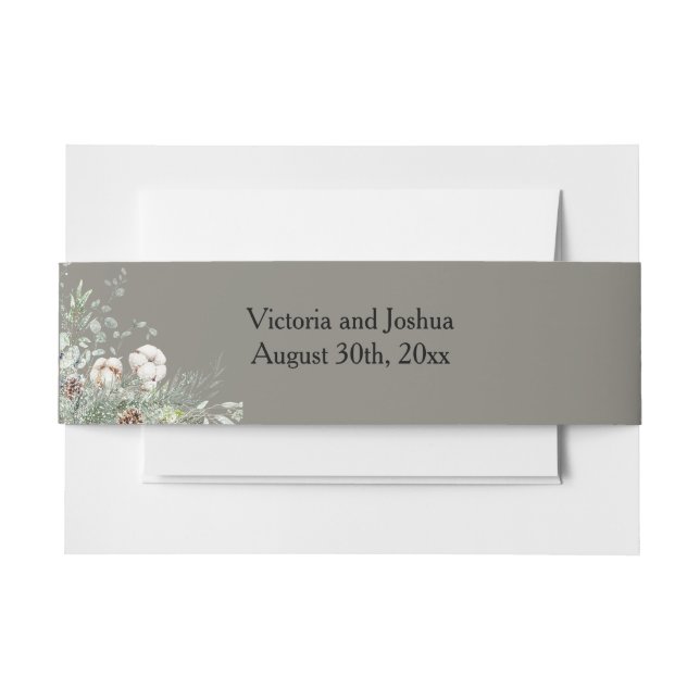 Snowy Greenery Einladungsbanderole (Vorderseite Beispiel)