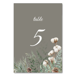Snowy Greenery Table Number Card Tischnummer