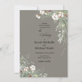 Snowy Greenery Wedding Invitation Einladung