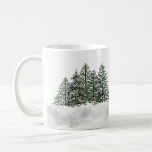 Snowy Grove Weihnachtsbaum-Tasse Kaffeetasse