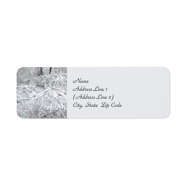 Snowy Hedgerow Winter Return Address Label (Vorne)
